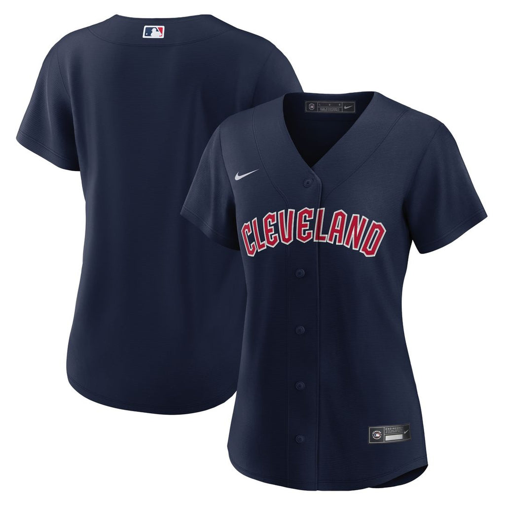 Cleveland Guardians Nike Women's Alternate Official Replica Jersey - Navy Team Jersey Sports Fan Apparel