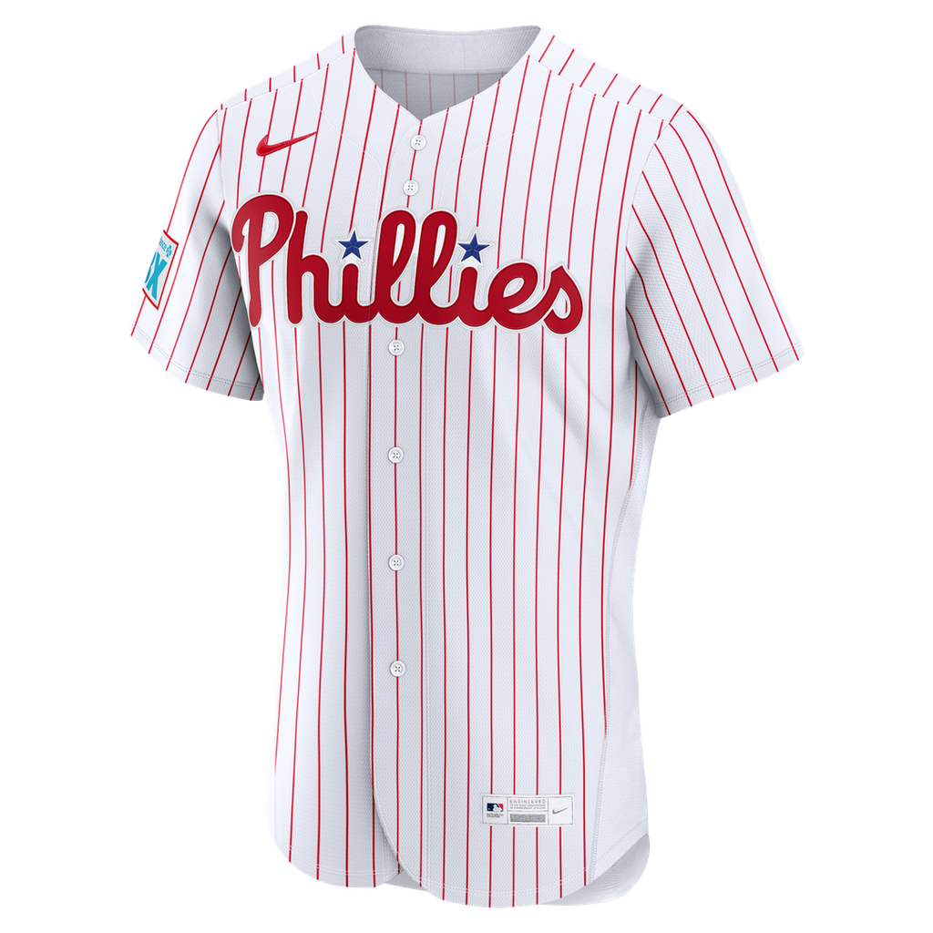 Philadelphia Phillies Bryce Harper Nike Home Authentic Sponsor Patch Jersey - White Team Jersey Sports Fan Apparel