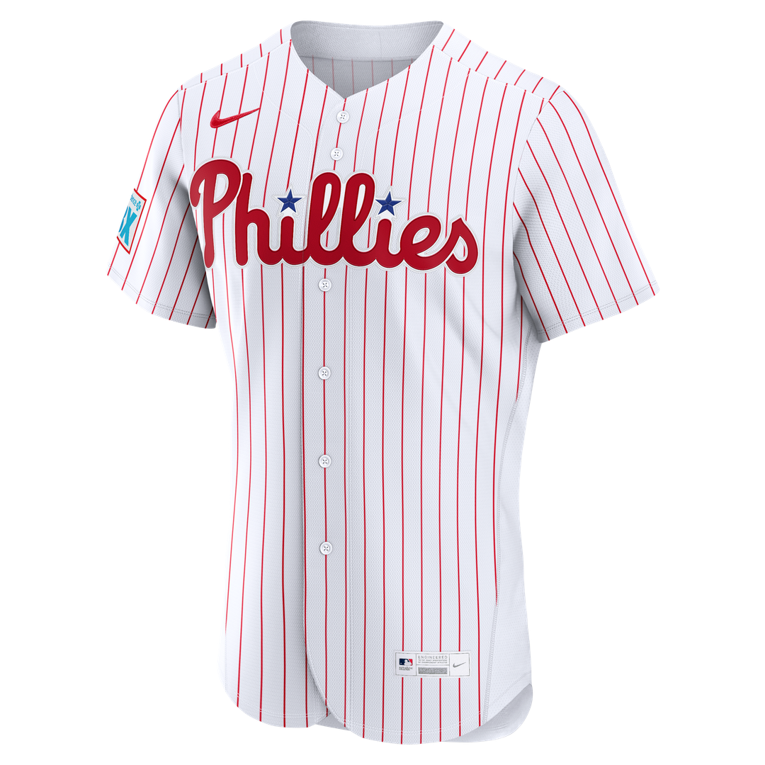 Philadelphia Phillies Bryce Harper Nike Home Authentic Sponsor Patch Jersey - White Team Jersey Sports Fan Apparel