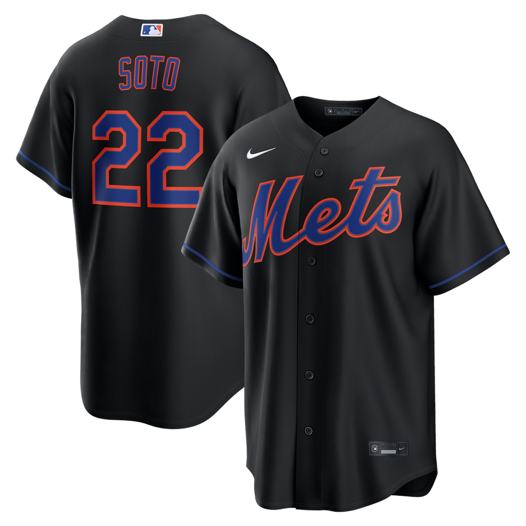 New York Mets Juan Soto Nike Alternate Replica Jersey - Black Team Jersey Sports Fan Apparel