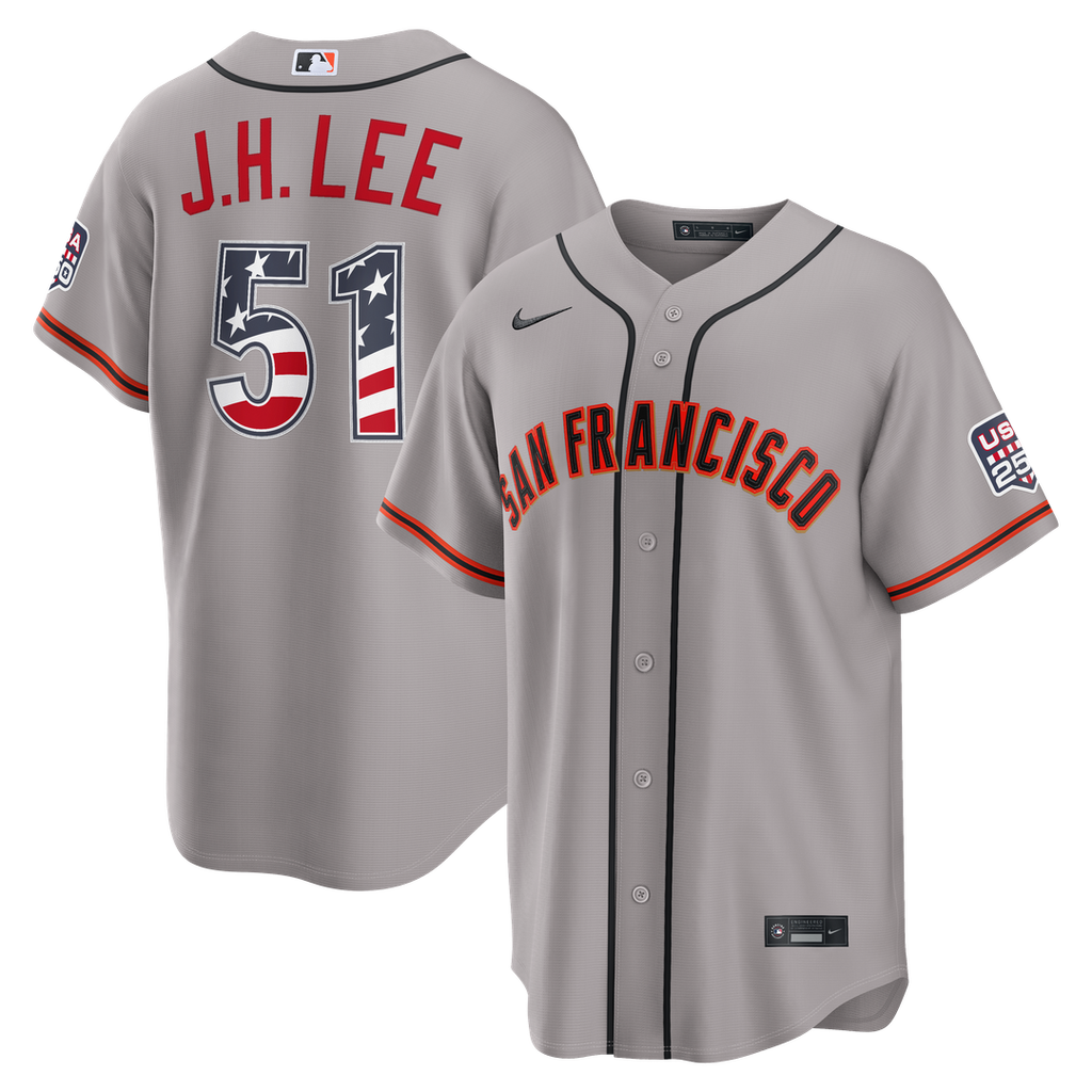 San Francisco Giants Jung Hoo Lee Nike USA 250 Fourth of July Road Stadium Jersey - Gray Team Jersey Sports Fan Apparel