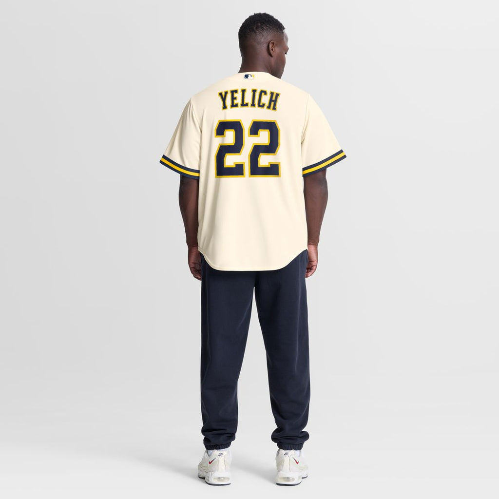 Milwaukee Brewers Christian Yelich Nike Home Replica Jersey - Cream Team Jersey Sports Fan Apparel