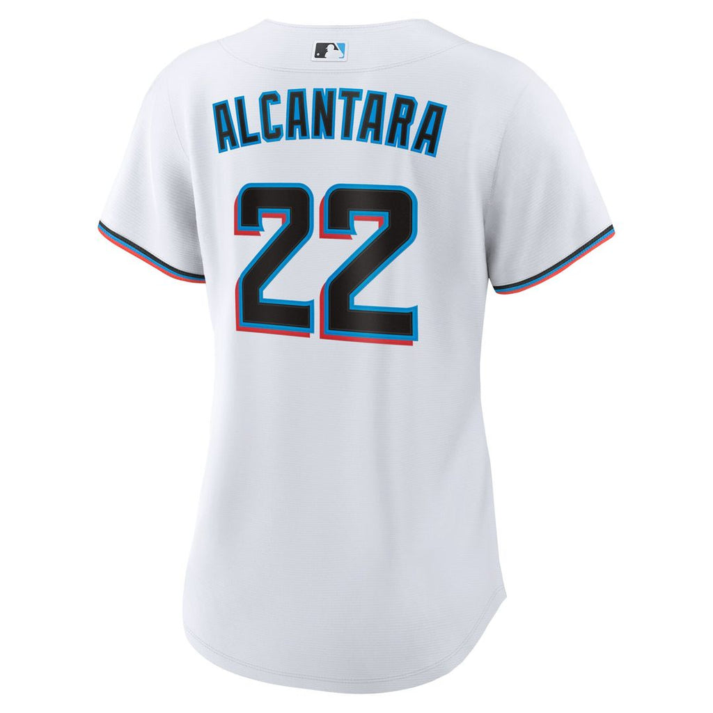 Miami Marlins Sandy Alcantara Nike Women's Home Replica Player Jersey - White Team Jersey Sports Fan Apparel