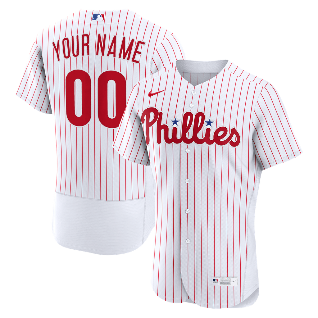 Philadelphia Phillies Nike Home Authentic Custom Jersey - White Team Jersey Sports Fan Apparel