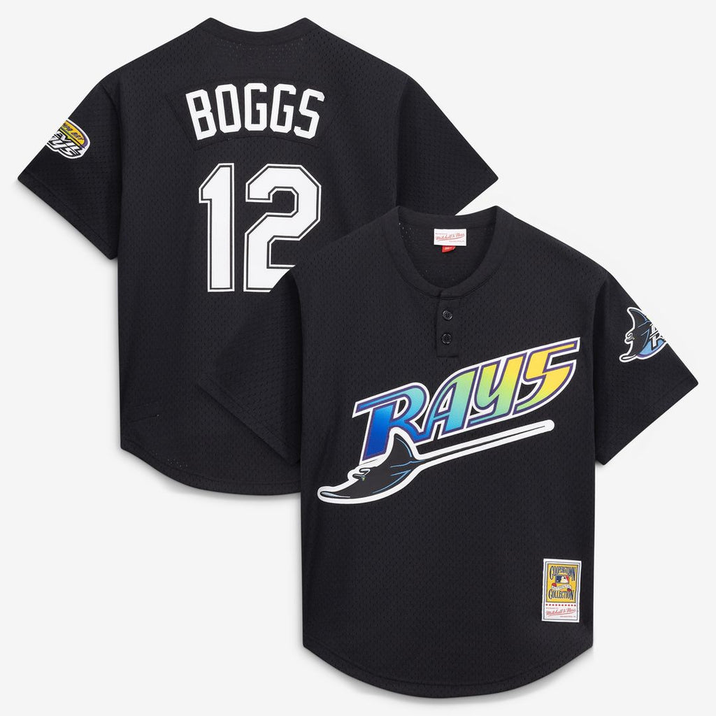Tampa Bay Rays Wade Boggs Mitchell & Ness Authentic Batting Practice Jersey - Black Team Jersey Sports Fan Apparel