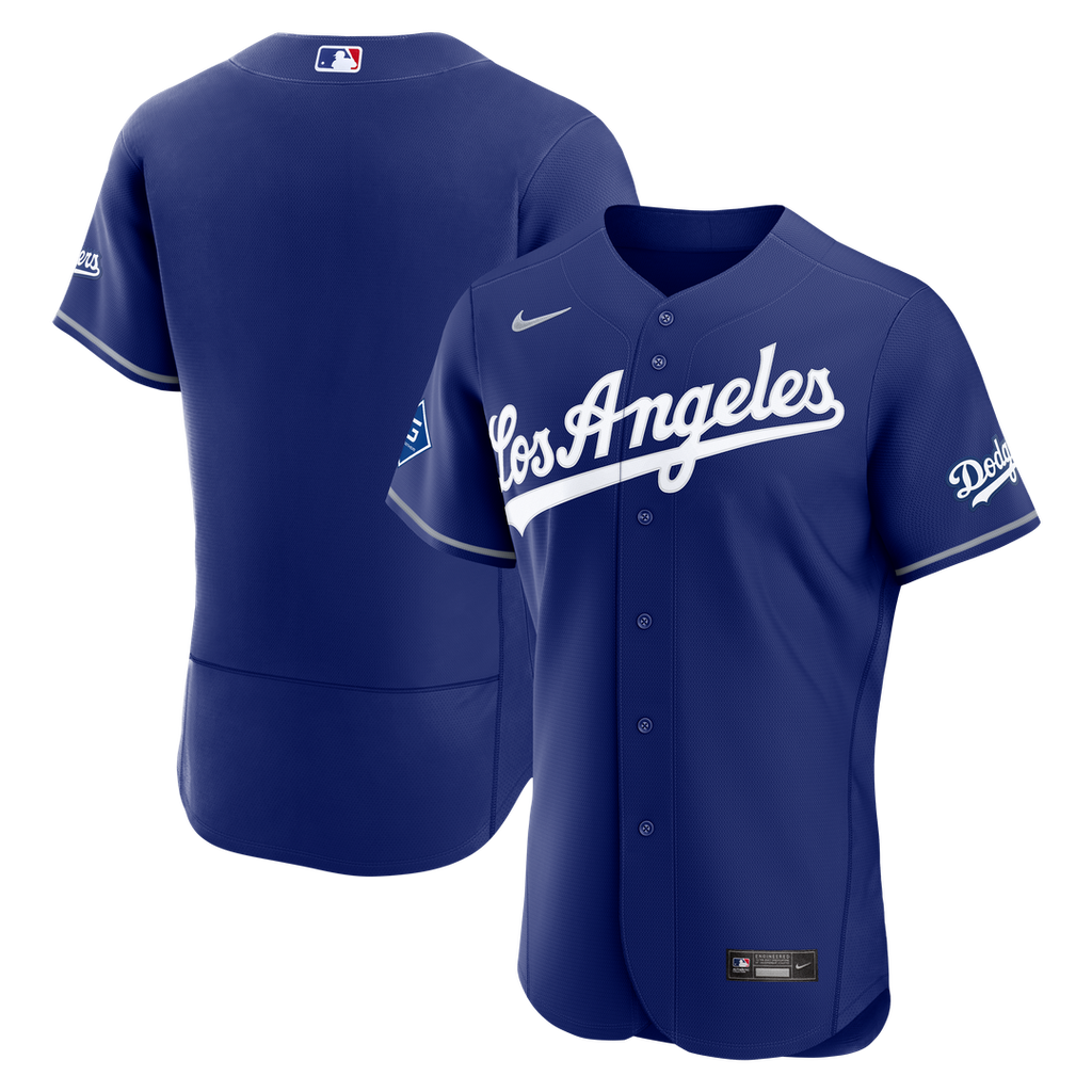 Los Angeles Dodgers Nike Alternate Authentic Jersey with Sponsor Patch - Royal Team Jersey Sports Fan Apparel