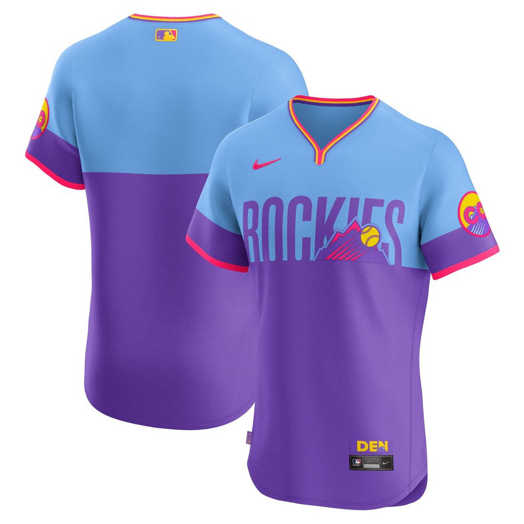 Colorado Rockies Nike 2025 City Connect Elite Jersey - Purple Team Jersey Sports Fan Apparel