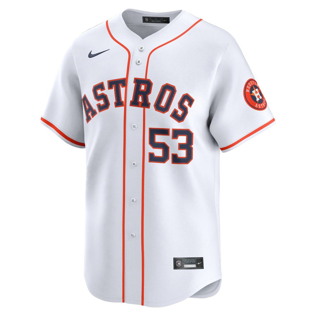 Houston Astros Cristian Javier Nike Home Limited Player Jersey - White Team Jersey Sports Fan Apparel