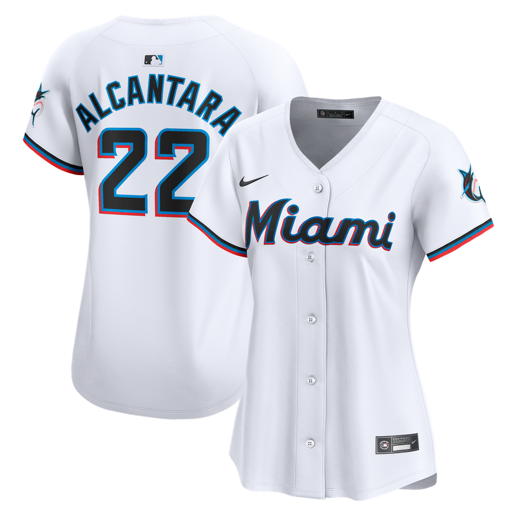 Miami Marlins Sandy Alcantara Nike Women's Home Limited Player Jersey - White Team Jersey Sports Fan Apparel