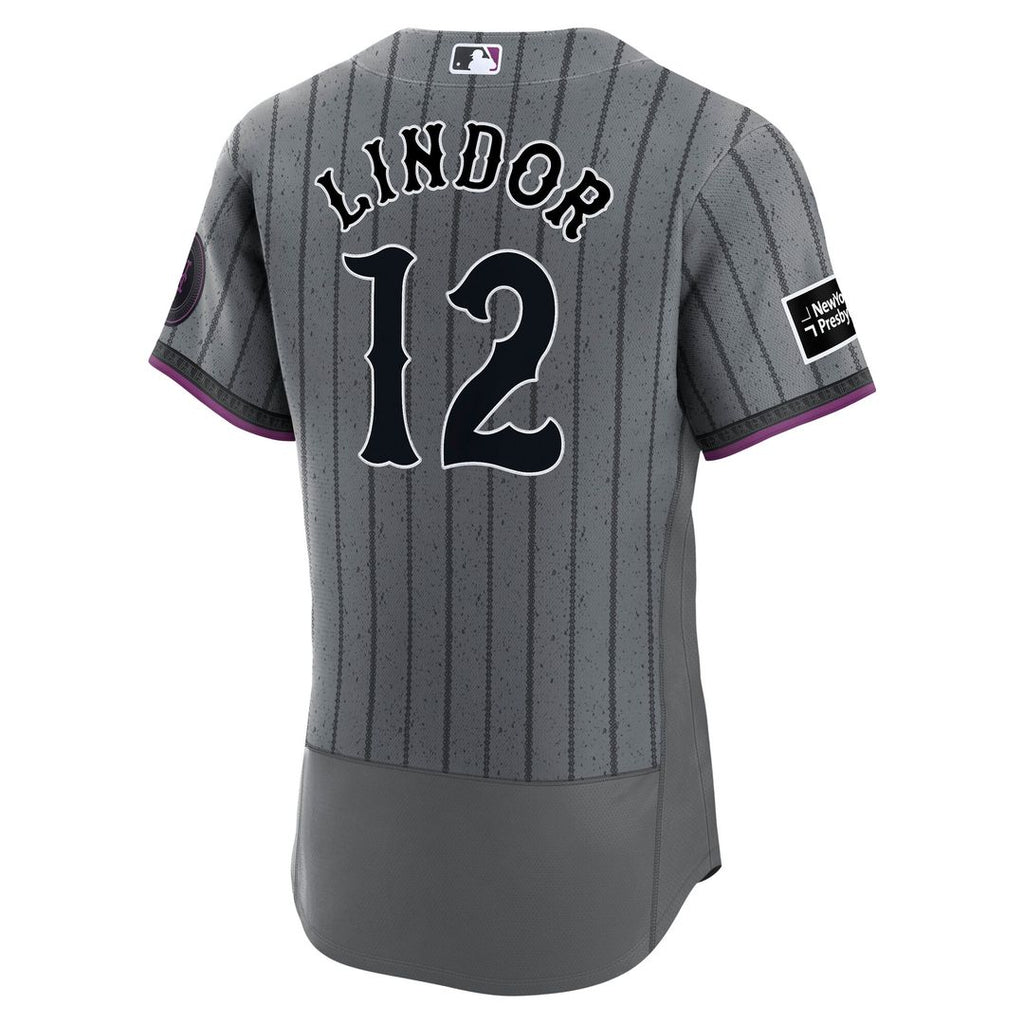 New York Mets Francisco Lindor Nike City Connect Authentic Sponsor Patch Jersey - Gray Team Jersey Sports Fan Apparel