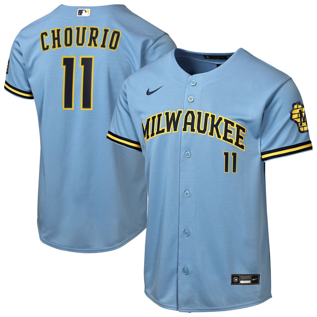 Milwaukee Brewers Jackson Chourio Nike Youth Home Stadium Jersey - Cream Team Jersey Sports Fan Apparel