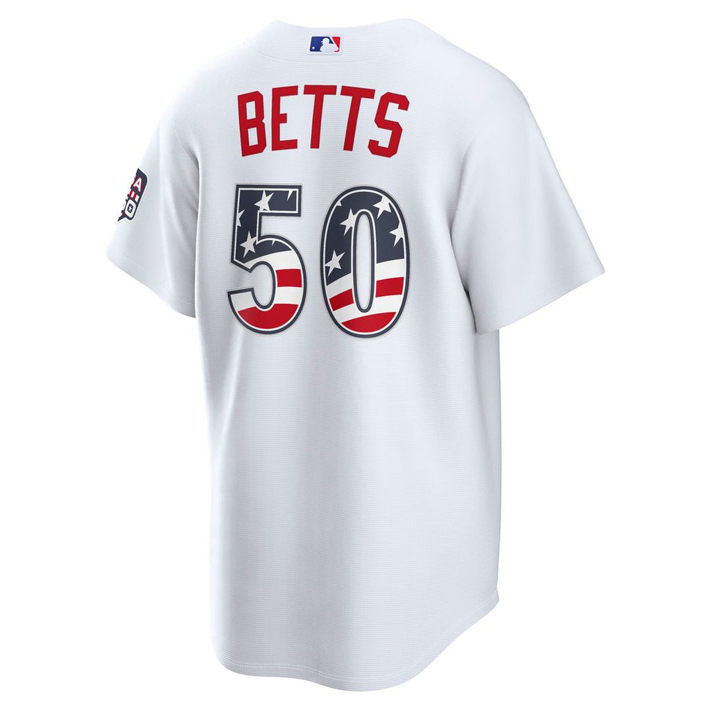 Los Angeles Dodgers Mookie Betts Nike USA 250 Fourth of July Home Stadium Jersey - White Team Jersey Sports Fan Apparel