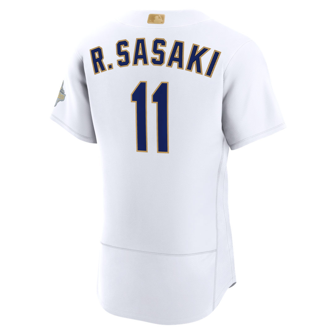 Los Angeles Dodgers Roki Sasaki Nike 2026 Gold Collection Authentic Jersey - White Team Jersey Sports Fan Apparel