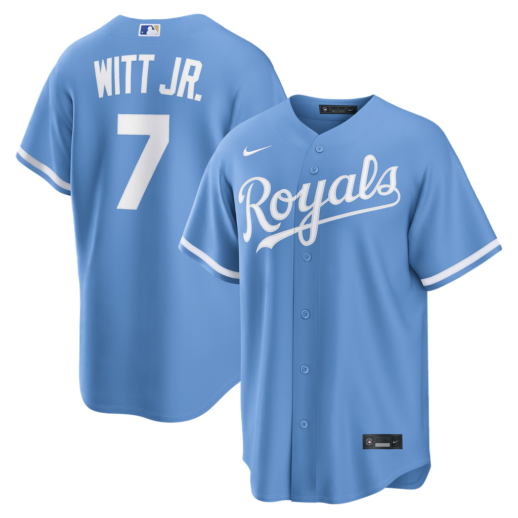 Kansas City Royals Bobby Witt Jr. Nike Alternate Replica Jersey - Light Blue Team Jersey Sports Fan Apparel