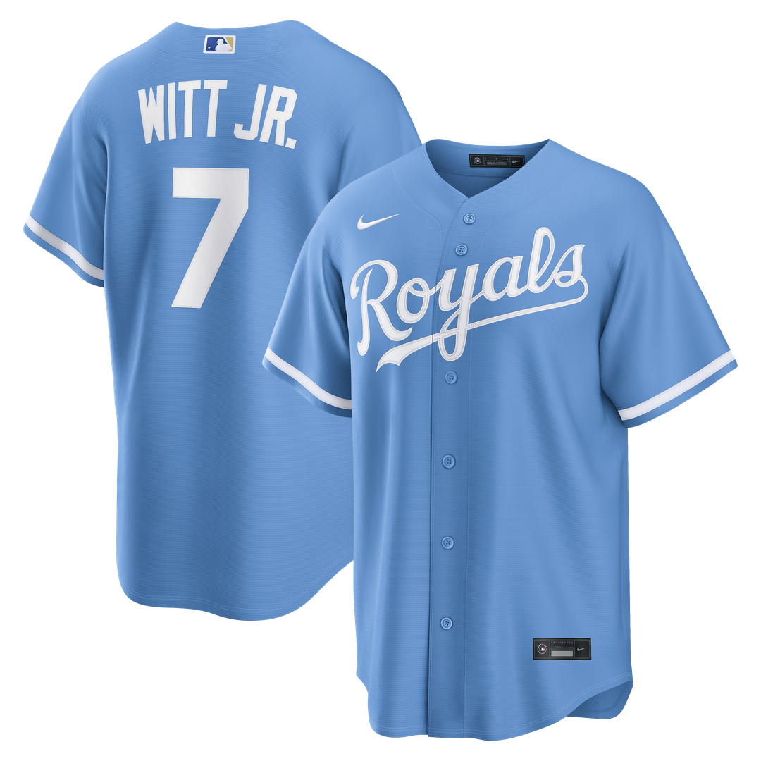 Kansas City Royals Bobby Witt Jr. Nike Alternate Replica Jersey - Light Blue Team Jersey Sports Fan Apparel