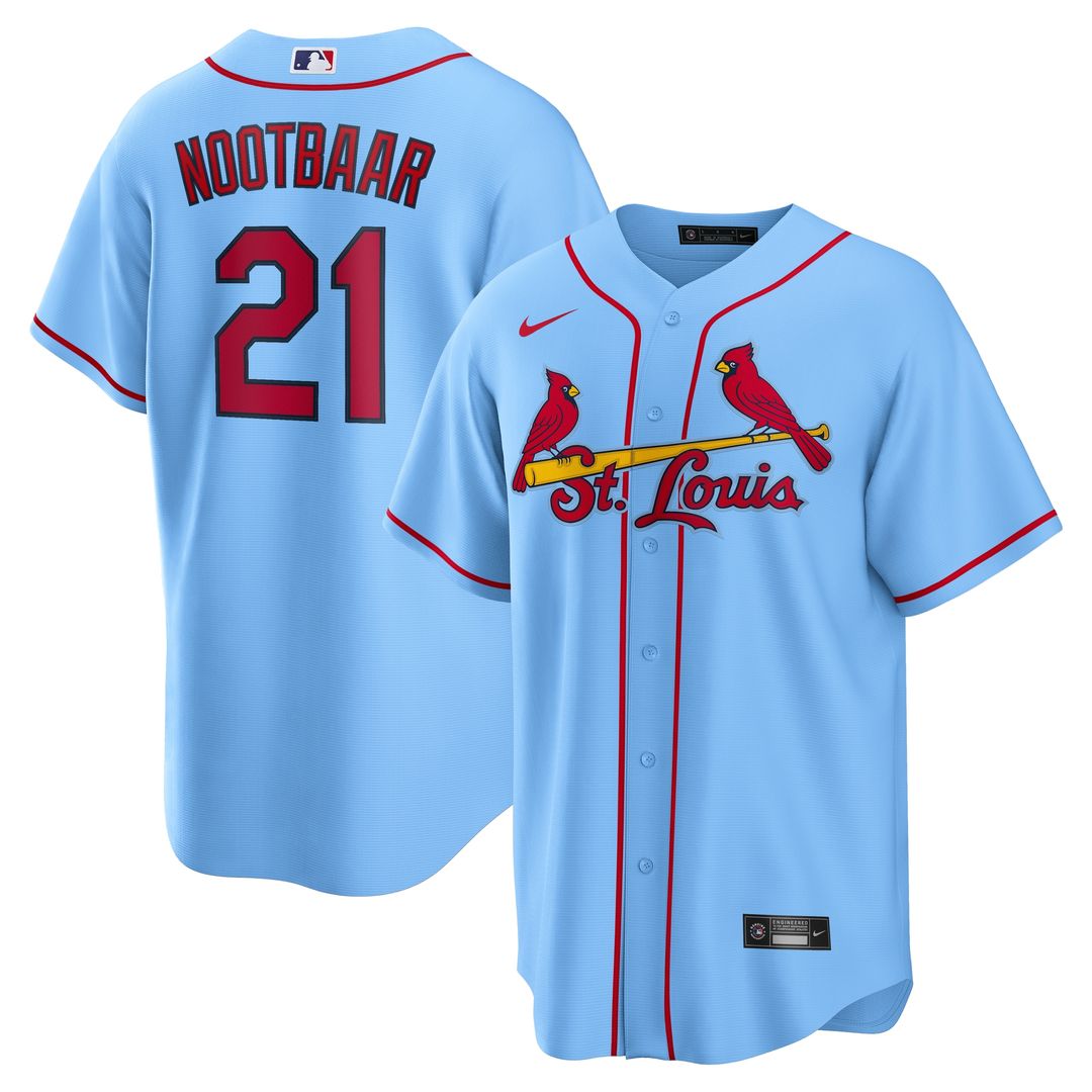 St. Louis Cardinals Lars Nootbaar Nike Alternate Replica Jersey - Light Blue Team Jersey Sports Fan Apparel