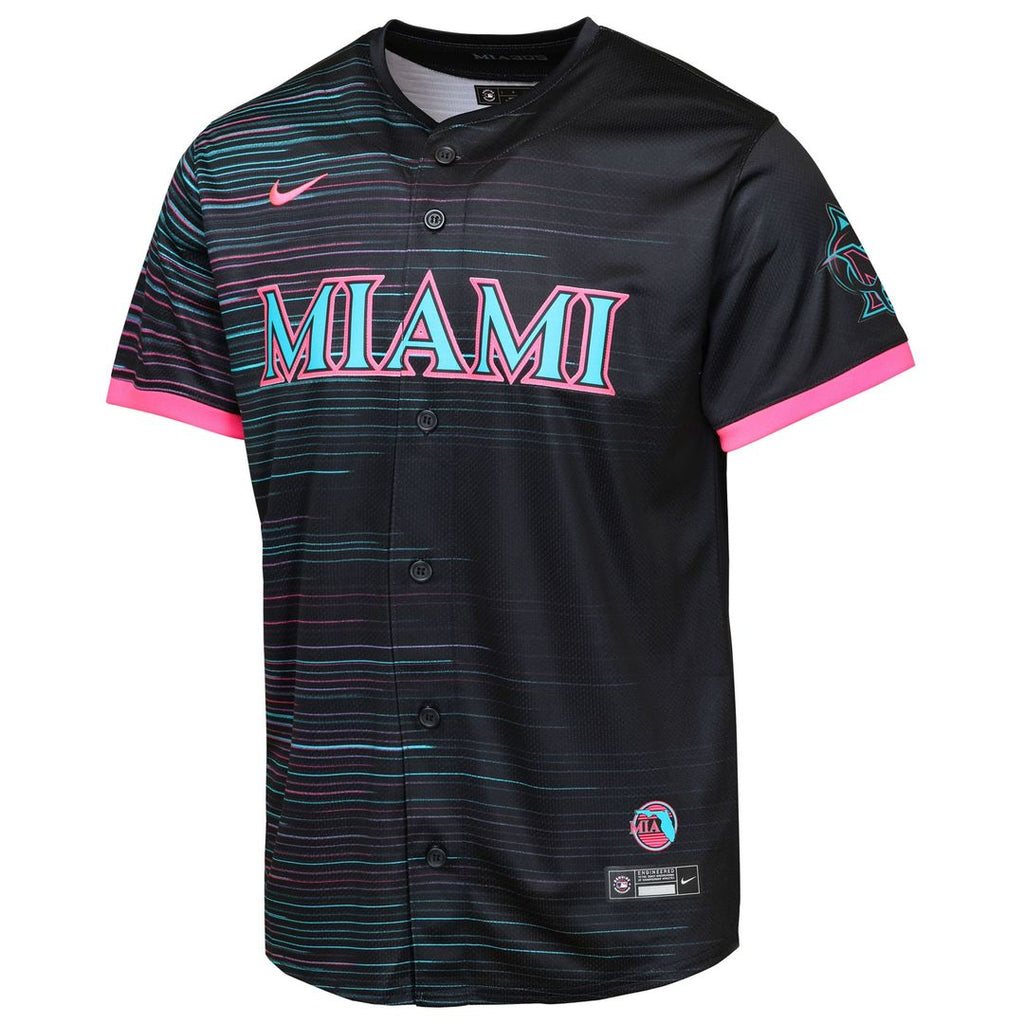Miami Marlins Youth 2025 City Connect Limited Jersey - Black Team Jersey Sports Fan Apparel