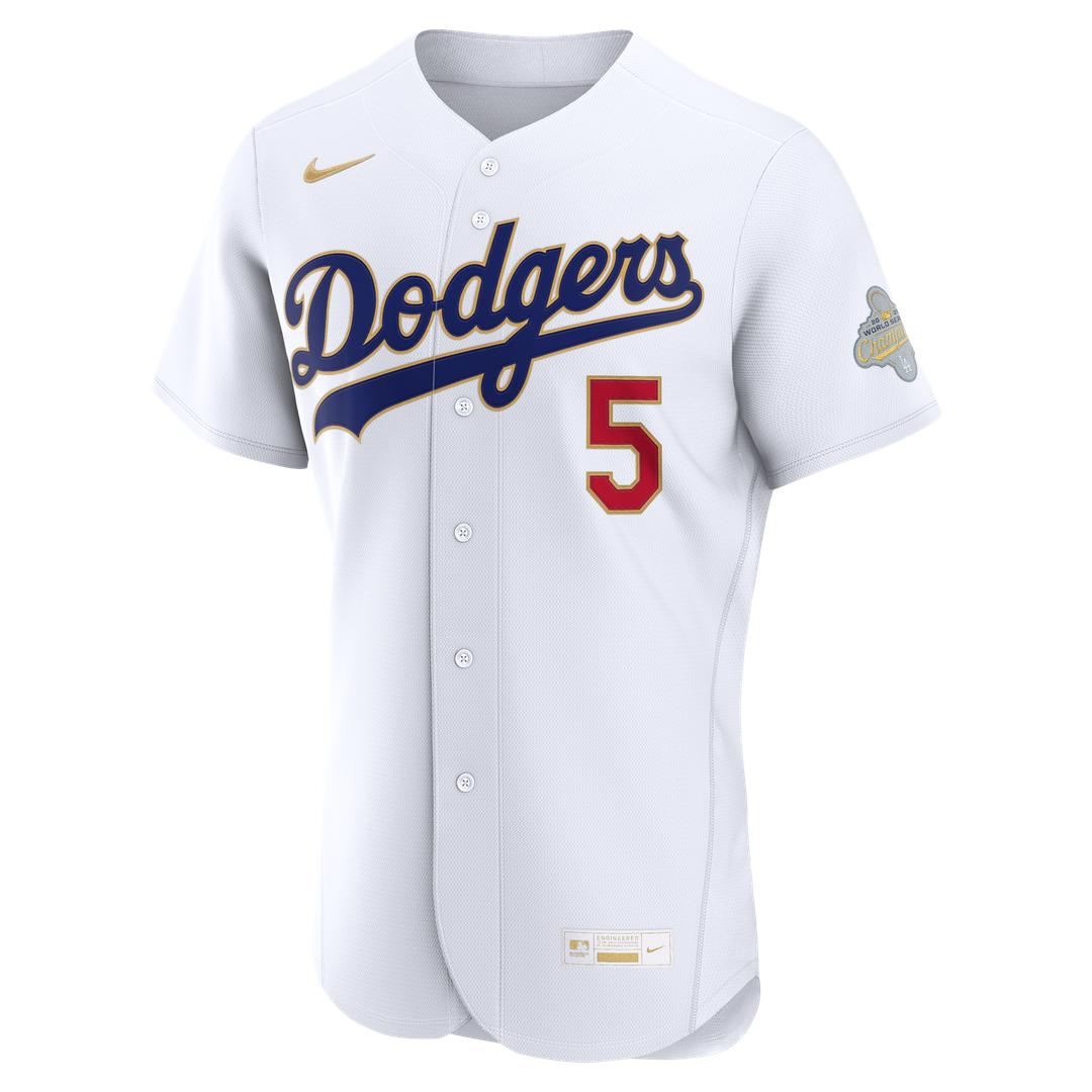 Los Angeles Dodgers Freddie Freeman Nike 2026 Gold Collection Authentic Jersey - White Team Jersey Sports Fan Apparel