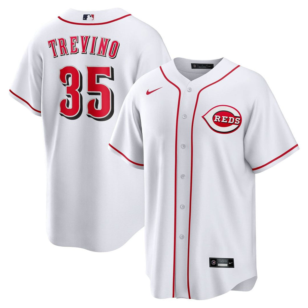 Cincinnati Reds Jose Trevino Nike Home Replica Jersey - White Team Jersey Sports Fan Apparel
