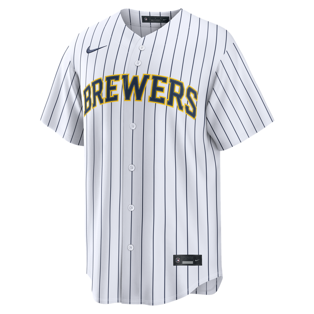 Milwaukee Brewers Christian Yelich Nike Alternate Replica Jersey - White Team Jersey Sports Fan Apparel
