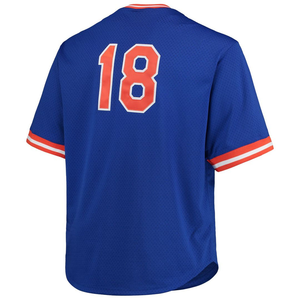 New York Mets Darryl Strawberry Mitchell & Ness Big & Tall Cooperstown Mesh Batting Practice Jersey - Royal Team Jersey Sports Fan Apparel