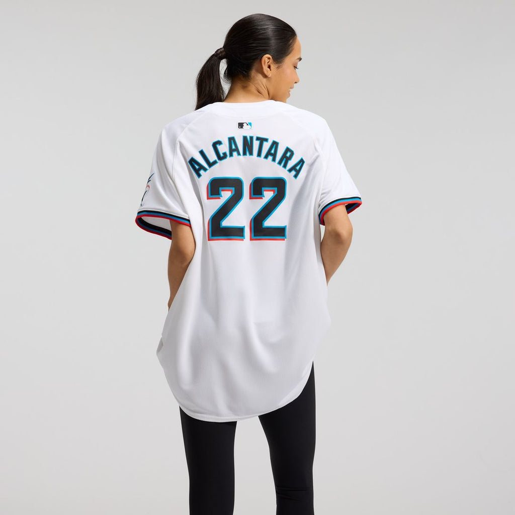 Miami Marlins Sandy Alcantara Nike Women's Home Limited Player Jersey - White Team Jersey Sports Fan Apparel