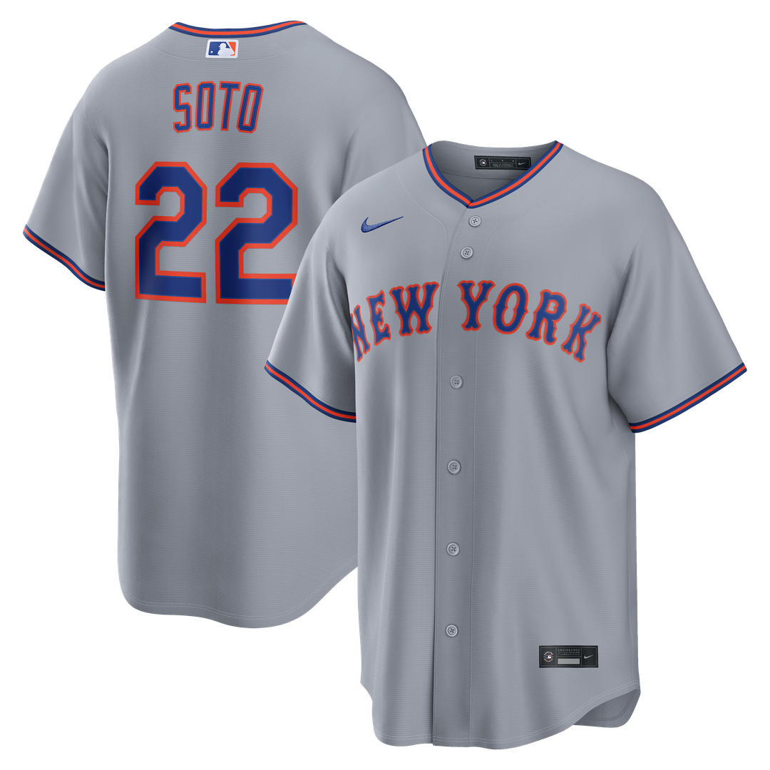New York Mets Juan Soto Nike Road Replica Jersey - Gray Team Jersey Sports Fan Apparel