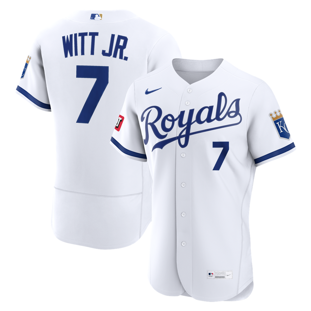 Kansas City Royals Bobby Witt Jr. Nike Alternate Authentic Sponsor Patch Jersey - Light Blue Team Jersey Sports Fan Apparel