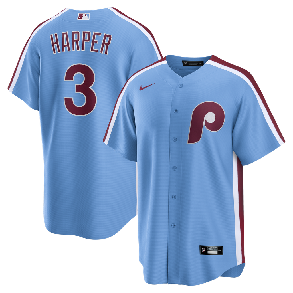Philadelphia Phillies Bryce Harper Nike Alternate Replica Jersey - Light Blue Team Jersey Sports Fan Apparel