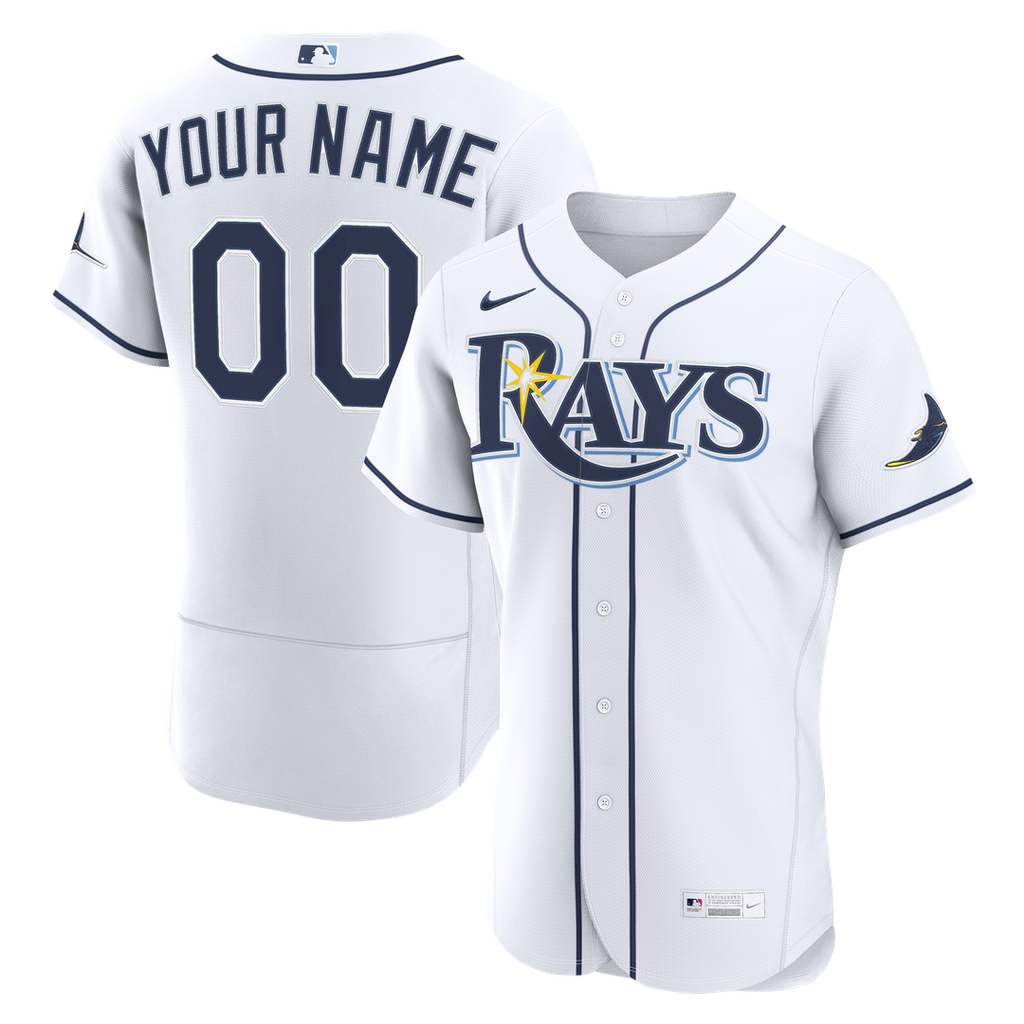 Tampa Bay Rays Nike Home Authentic Custom Jersey - White Team Jersey Sports Fan Apparel