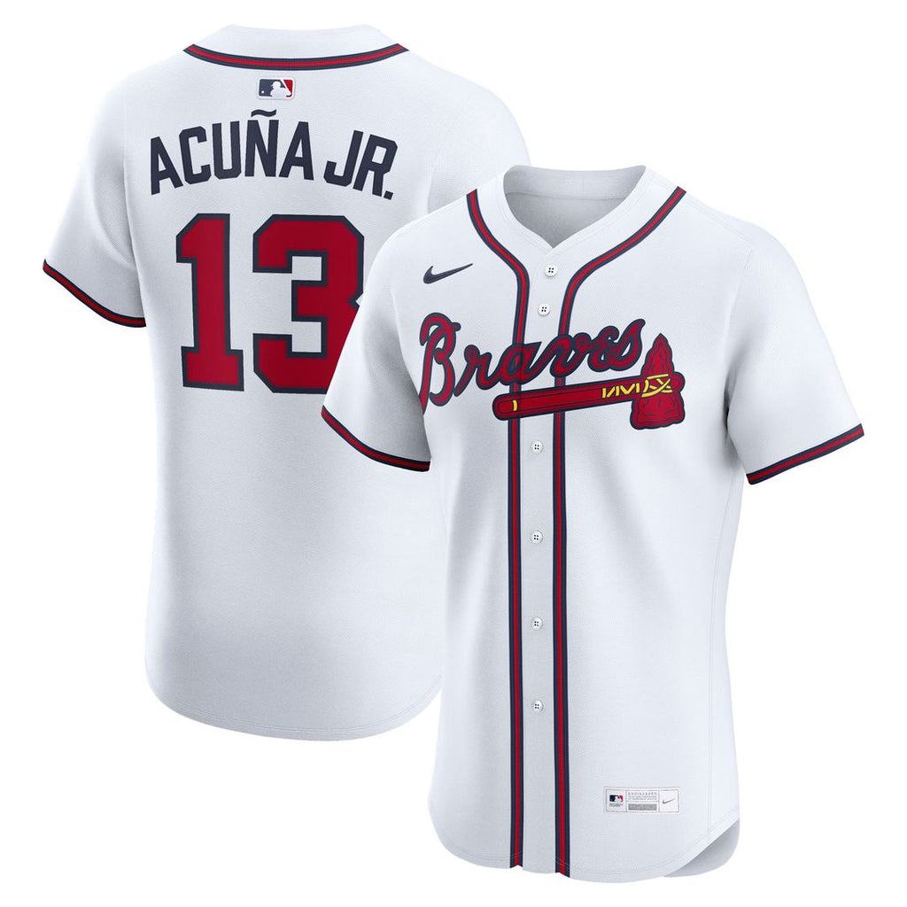 Atlanta Braves Ronald Acuña Jr. Nike Home Elite Player Jersey - White Team Jersey Sports Fan Apparel