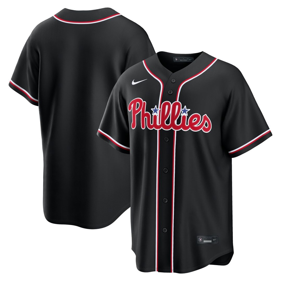 Philadelphia Phillies Nike Fashion Replica Black Out Jersey Team Jersey Sports Fan Apparel