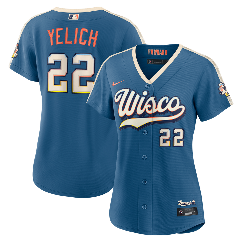 Milwaukee Brewers Christian Yelich Nike Women's 2026 City Connect Stadium Jersey - Mineral Blue Team Jersey Sports Fan Apparel
