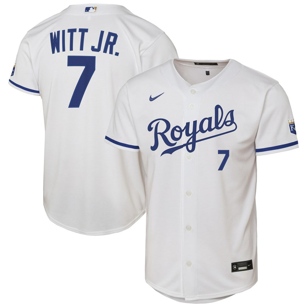 Kansas City Royals Bobby Witt Jr. Nike Youth Home Stadium Jersey - White Team Jersey Sports Fan Apparel