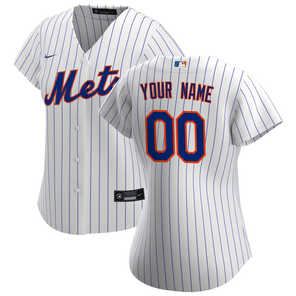 New York Mets Nike Women's Home Replica Custom Jersey - White Team Jersey Sports Fan Apparel