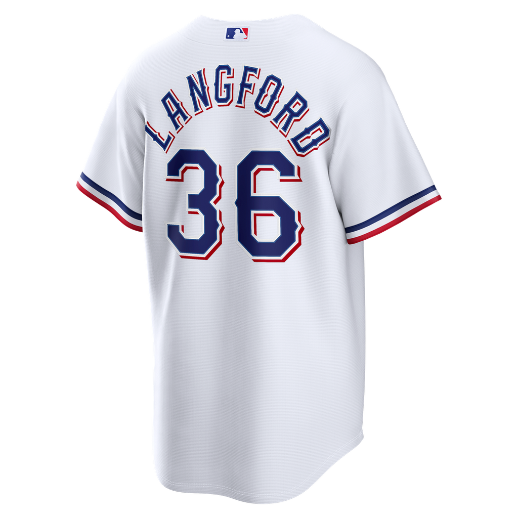Texas Rangers Wyatt Langford Nike Home Replica Jersey - White Team Jersey Sports Fan Apparel