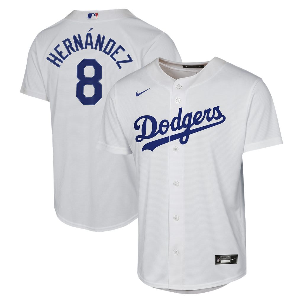 Los Angeles Dodgers Enrique Hernández Nike Youth Home Baseline Jersey - White Team Jersey Sports Fan Apparel