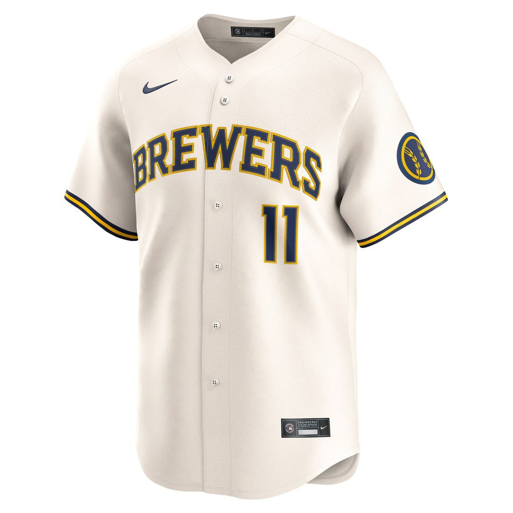 Milwaukee Brewers Jackson Chourio Nike Home Limited Jersey - Cream Team Jersey Sports Fan Apparel