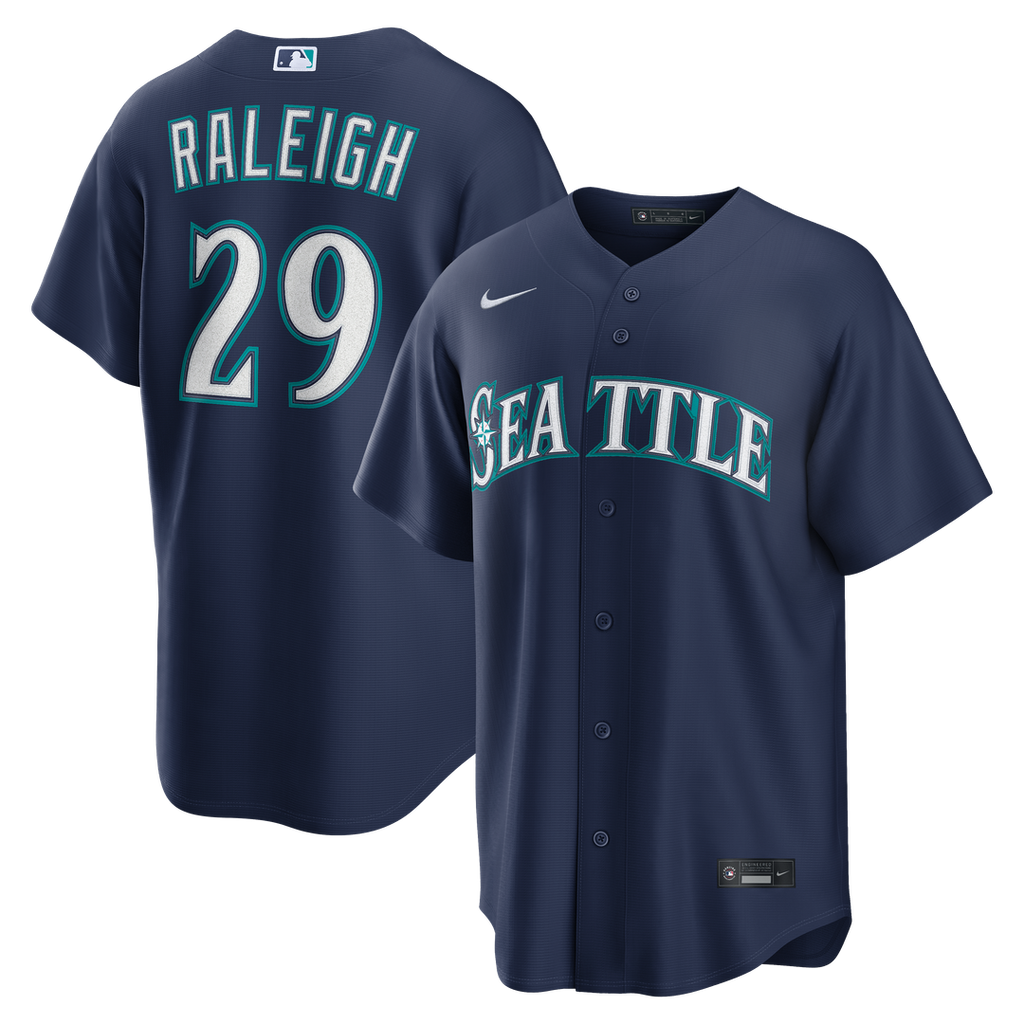 Seattle Mariners Cal Raleigh Nike Road Replica Jersey - Navy Team Jersey Sports Fan Apparel
