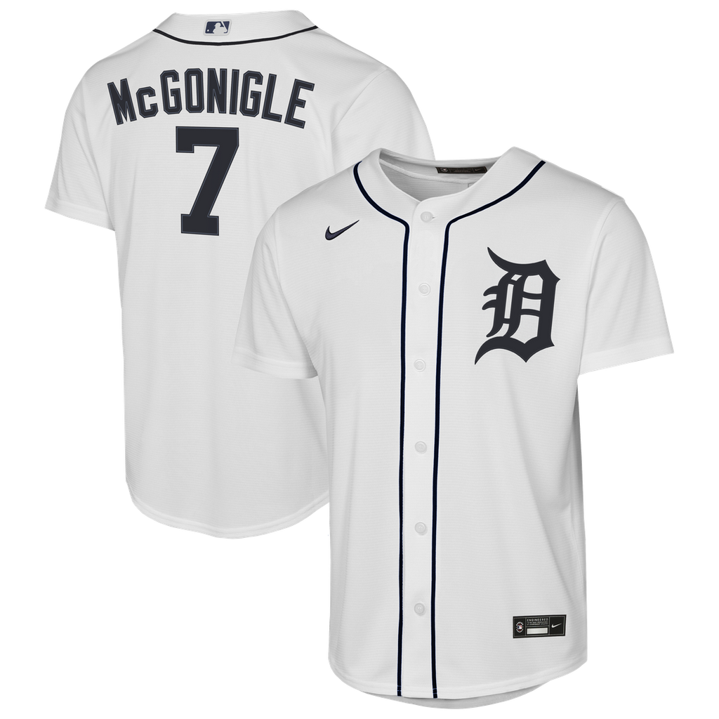 Detroit Tigers Kevin McGonigle Nike Youth Home Replica Jersey - White Team Jersey Sports Fan Apparel