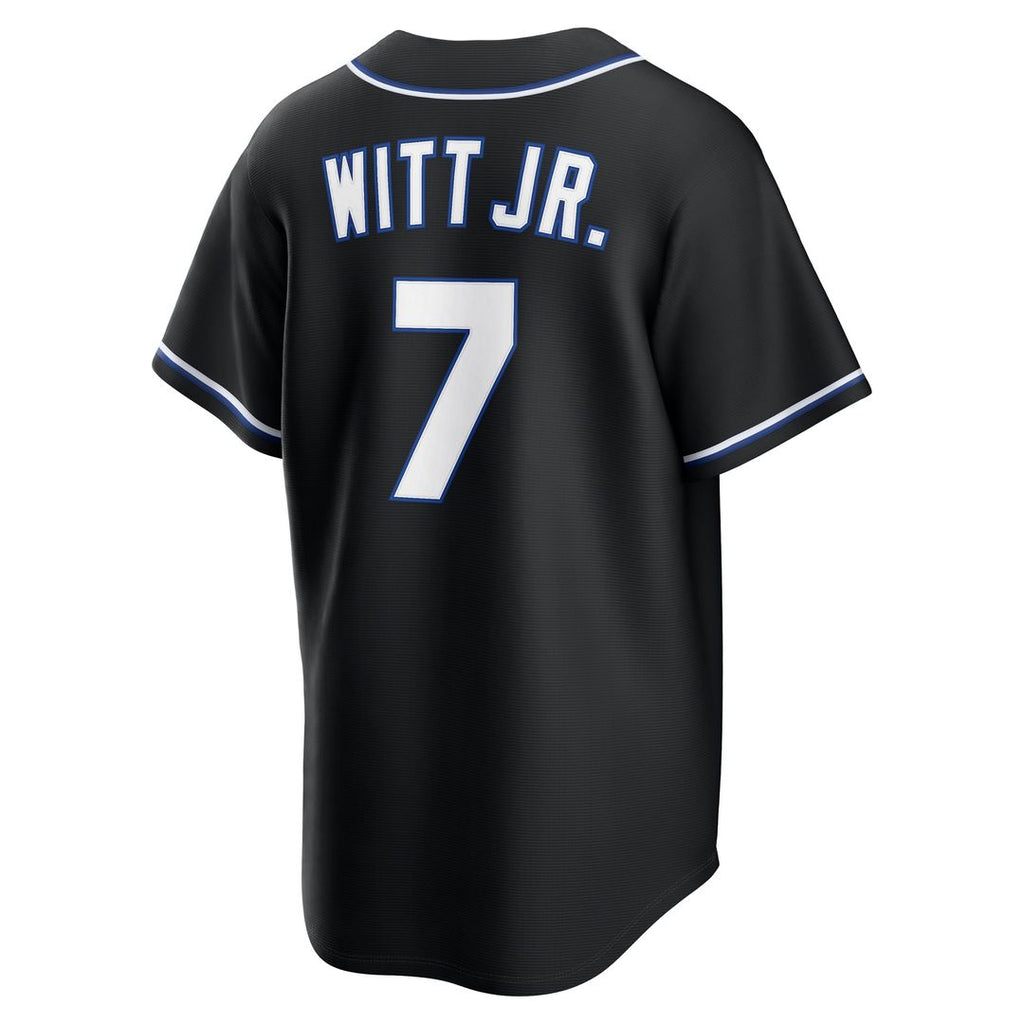 Kansas City Royals Bobby Witt Jr. Nike Fashion Replica Black Out Jersey Team Jersey Sports Fan Apparel