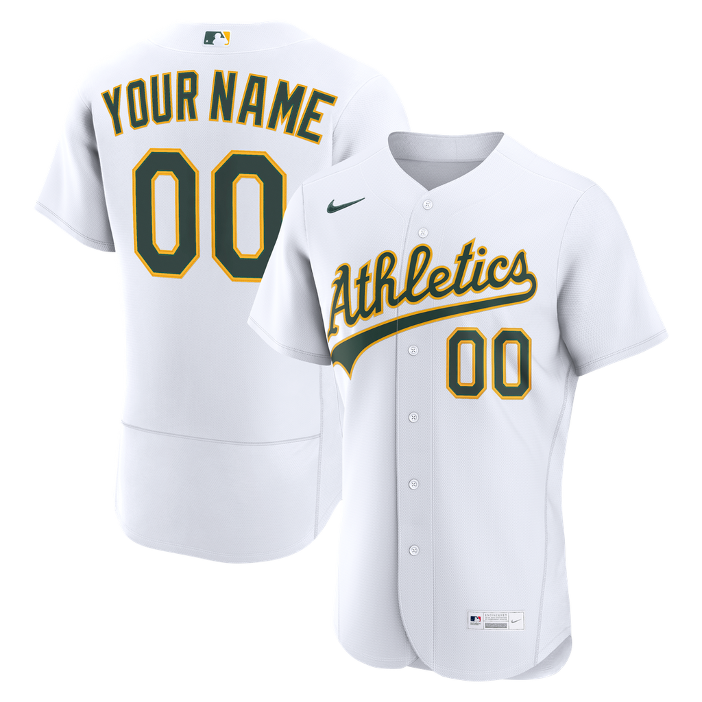 Athletics Nike Home Authentic Custom Jersey - White Team Jersey Sports Fan Apparel