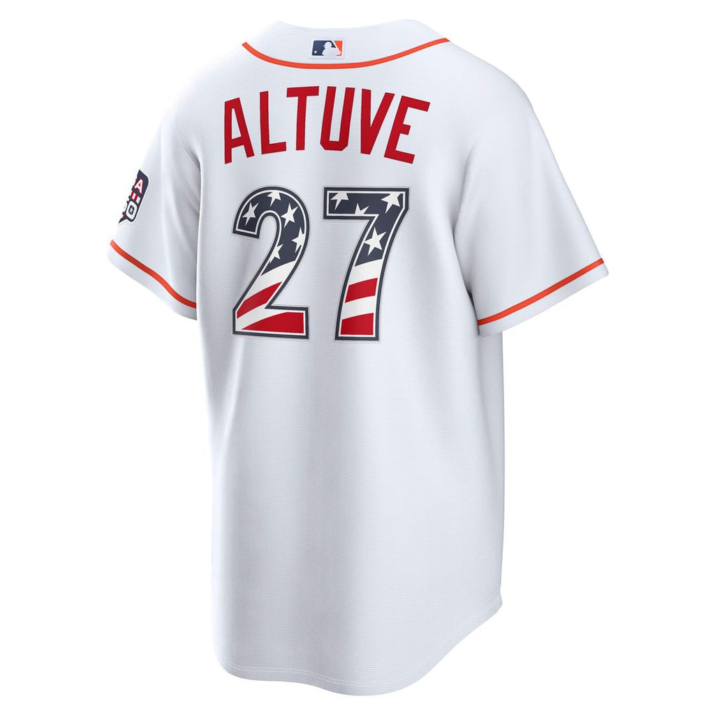 Houston Astros Jose Altuve Nike USA 250 Fourth of July Home Stadium Jersey - White Team Jersey Sports Fan Apparel