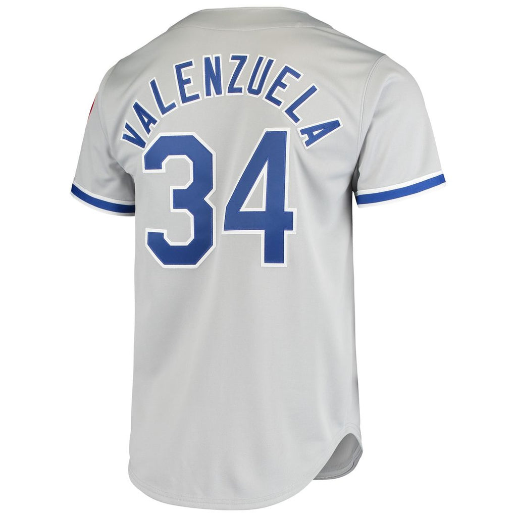 Los Angeles Dodgers Fernando Valenzuela Mitchell & Ness Road 1981 Cooperstown Authentic Jersey - Gray Team Jersey Sports Fan Apparel