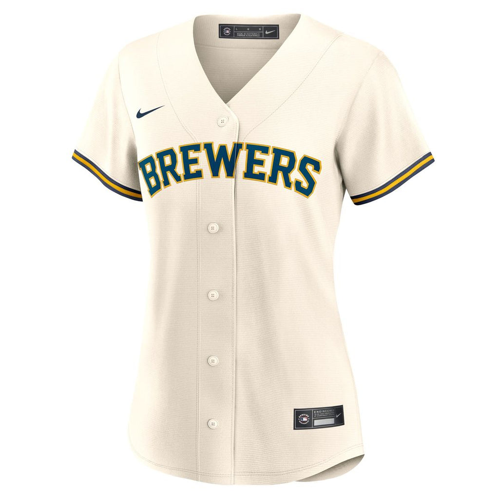 Milwaukee Brewers Jackson Chourio Nike Women's Home Replica Jersey - Cream Team Jersey Sports Fan Apparel