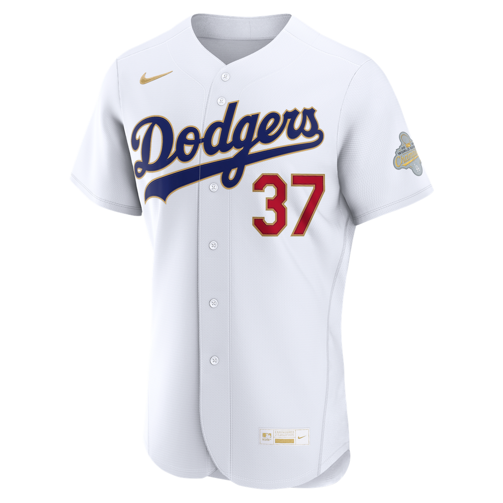 Los Angeles Dodgers Teoscar Hernández Nike 2026 Gold Collection Authentic Jersey - White Team Jersey Sports Fan Apparel