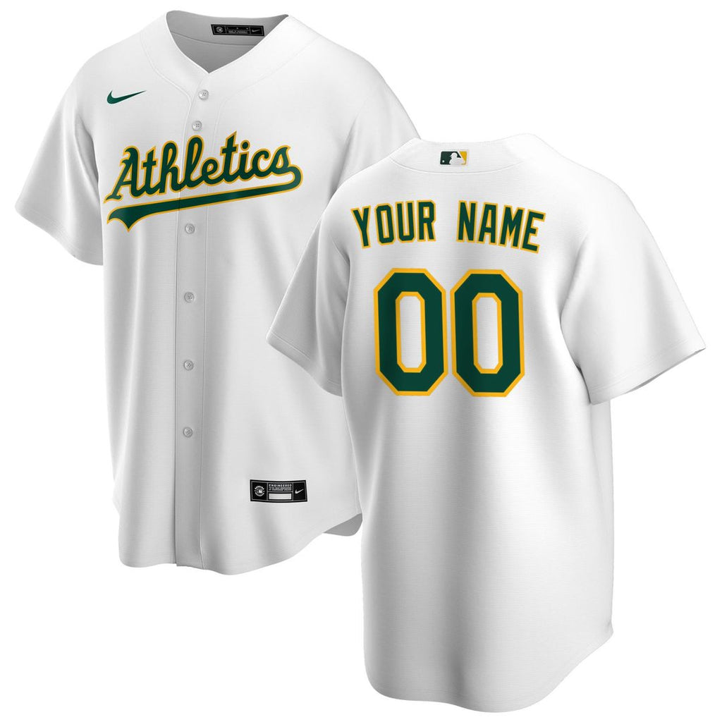 Athletics Nike Home Replica Custom Jersey - White Team Jersey Sports Fan Apparel