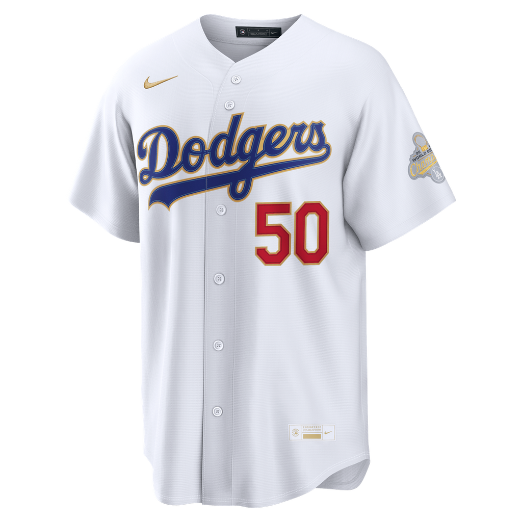 Los Angeles Dodgers Mookie Betts Nike 2026 Gold Collection Stadium Jersey - White Team Jersey Sports Fan Apparel
