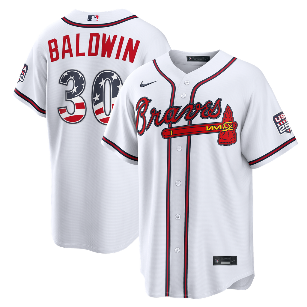 Atlanta Braves Drake Baldwin Nike USA 250 Fourth of July Home Stadium Jersey - White Team Jersey Sports Fan Apparel