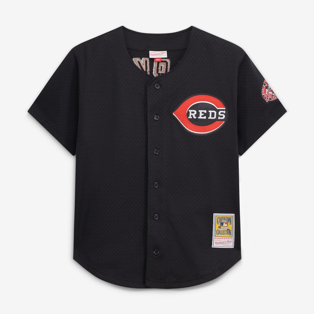 Cincinnati Reds Barry Larkin Mitchell & Ness Throwback Cooperstown Mesh Batting Practice Jersey - Red Team Jersey Sports Fan Apparel